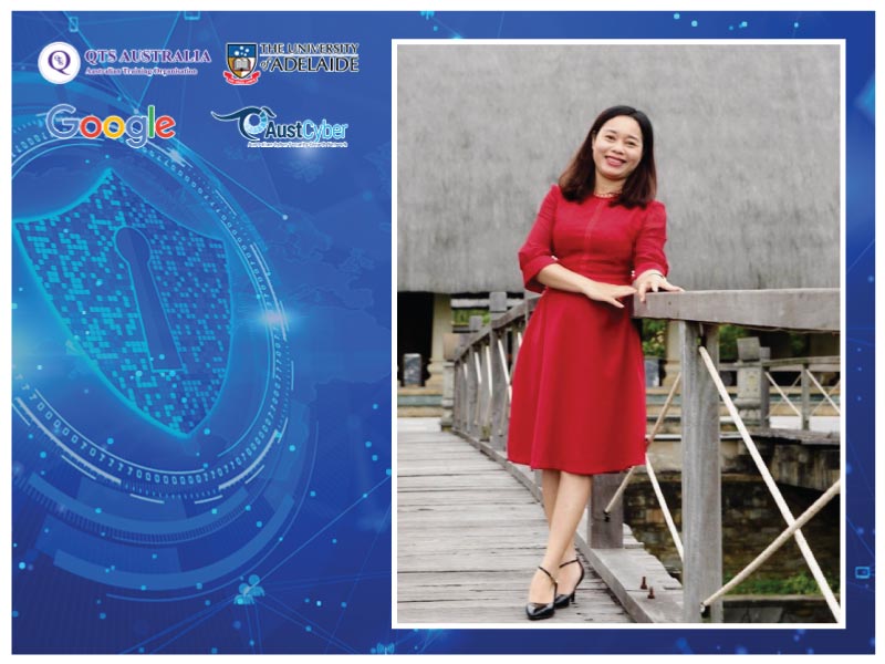 Cô Hoàng Lý - công tác tại trường Quang Thuận là một trong 100 Thầy cô giáo tham gia khóa Đào Tạo An Ninh mạng Đại học Adelaide Úc qua chương trình học bổng toàn phần TTS từ QTS