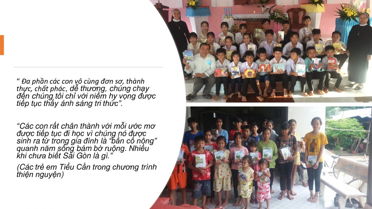 Quyên góp cho trẻ em vùng Tiểu Cần