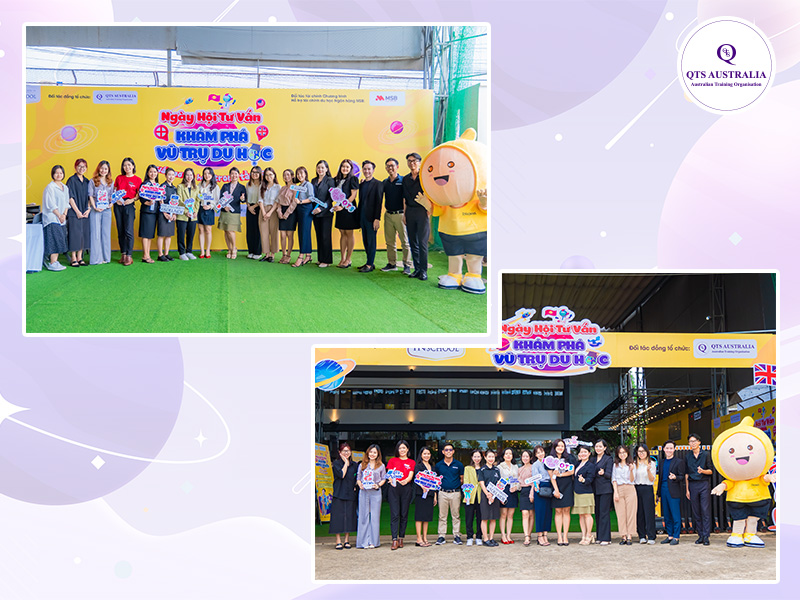Đại diện QTS Australia, đại diện các đại học quốc tế và đại diện Trường INSchool chụp hình chung tại sự kiện