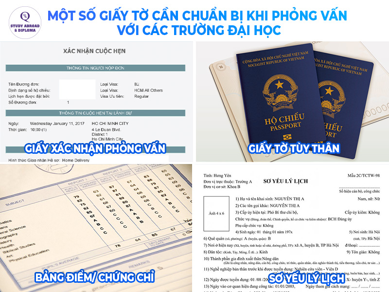 Giấy tờ cần chuẩn bị khi phỏng vấn du học Mỹ với trường Đại học