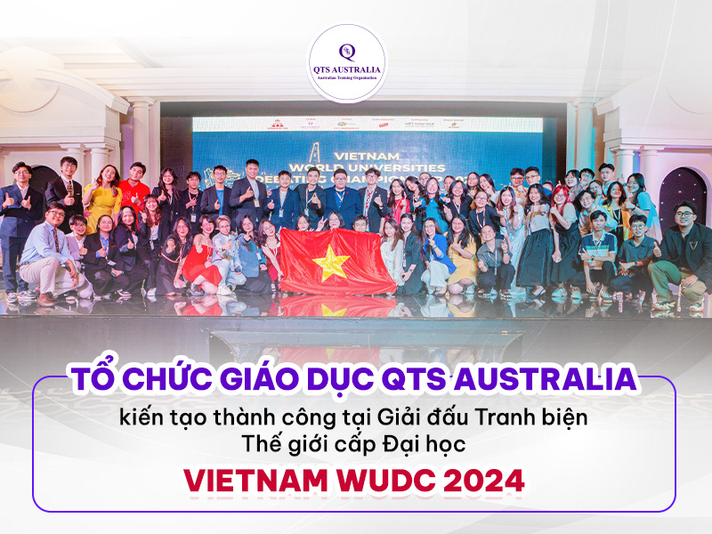 QTS Australia đơn vị bảo trợ và đồng tổ chức WUDC 2024|Sinh viên từ Đại học Úc tham dự Vietnam WUDC 2024|Ban Cố vấn Vietnam WUDC 2024|Bà Rebecca Ball phát biểu tại Lễ Opening Ceremony WUDC 2024|Prof Raymond Gordon at WUDC 2024|Le Opening Ceremony WUDC 2024|Đông đảo đội thi tham gia WUDC 2024|Thí sinh trình bày trong một phần thi tranh biện tại WUDC 2024|Thí sinh WUDC 2024 trong một vòng tranh biện công khai (Public Speaking) tại Đại học FPT - Campus TP.HCM|Ban Tổ chức giải Tranh biện Thế giới cấp Đại học WUDC 2024 chụp hình kỷ niệm tại lễ Closing Ceremony|Sinh viên quốc tế cùng trải nghiệm các trò chơi dân gian tại đêm Giao lưu văn hóa Vietnam Night WUDC 2024|Hình ảnh sinh viên quốc tế tham dự đêm Giao lưu văn hóa Vietnam Night tại WUDC 2024|Tiến sĩ Tracy Trần - Tổng trưởng Đại diện Tổ chức Giáo dục QTS Australia tại Việt Nam phát biểu tại Lễ Closing Ceremony WUDC|Tiến sĩ Tracy Trần - Tổng trưởng Đại diện Tổ chức Giáo dục QTS Australia tại Việt Nam