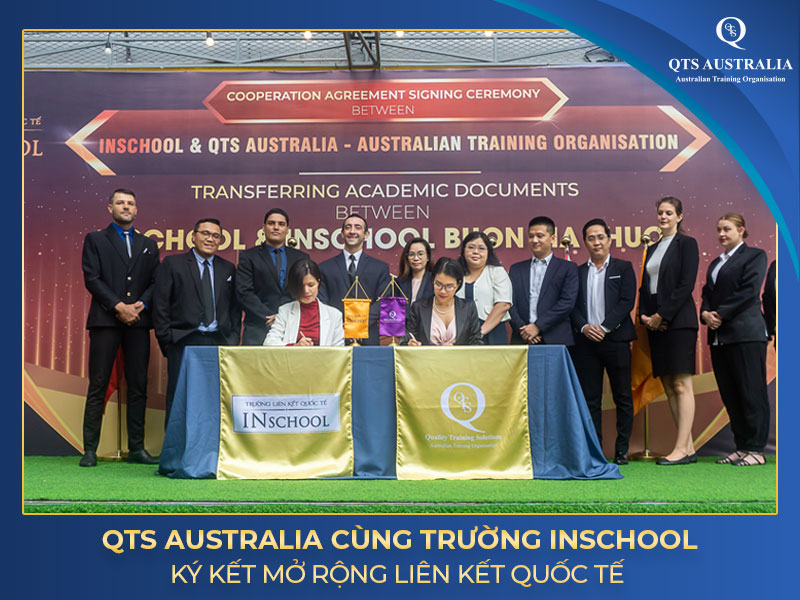 QTS Australia ký kết hợp tác cùng trường INschool|Khách mời tại Buổi lễ ký kết QTS Australia - Trường INschool|Đại diện QTS Australia và trường INschool ký văn bản hợp tác|Tổng trưởng đại diện QTS Australia - Tiến sĩ Tracy Tran bày tỏ niềm vinh hạnh khi hợp tác cùng trường INschool