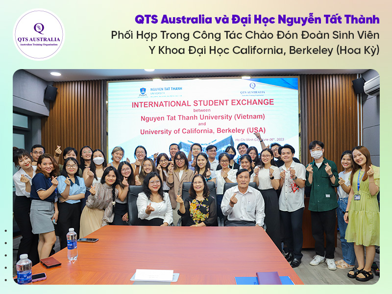 Sự kiện đón đoàn y khoa Mỹ|PGS. TS. Lê Thị Kim Nhung – Trưởng khoa Y Trường Đại học Nguyễn Tất Thành đại diện phát biểu|Sinh viên Đại học Nguyễn Tất Thành chia sẻ cảm nghĩ|Đại diện QTS Australia chụp hình kỉ niệm với trường đại học Nguyễn Tất Thành|Sự kiện đón đoàn y khoa Mỹ 03|Ms. Quỳnh Anh – Đại diện QTS Australia phát biểu|Sự kiện đón đoàn y khoa Mỹ 02|Sự kiện đón đoàn y khoa Mỹ 03|Sự kiện đón đoàn y khoa Mỹ 04