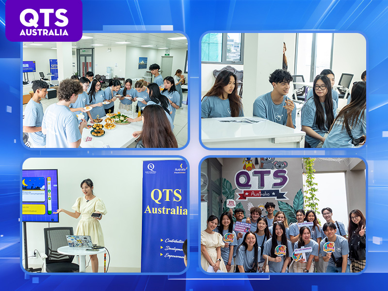 Các bạn sinh viên giao lưu tại QTS Australia Diamond campus